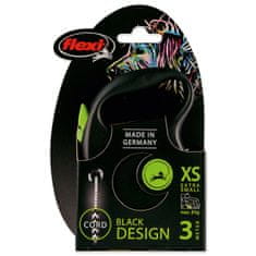 Flexi Póráz Black Design kábel XS zöld 3m