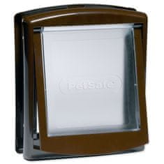 PetSafe műanyag ajtó átlátszó ajtószárnnyal barna, kivágás 18,5x15,8cm