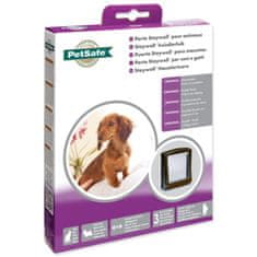 PetSafe műanyag ajtó átlátszó ajtószárnnyal barna, kivágás 18,5x15,8cm