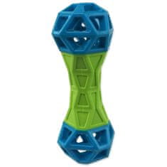 Dog Fantasy Játék kutya fantázia csont geometrikus mintákkal csipogó zöld-kék 18x5,8x5,8cm