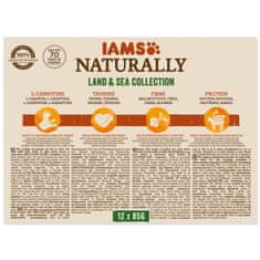 IAMS Naturally Senior tengeri és szárazföldi húsok mártásban, több csomagban 1020g (12x85g)