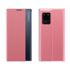 HURTEL Eco bőr alvó tok Samsung Galaxy A02s EU rózsaszín telefonhoz
