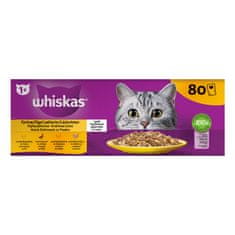 Whiskas Alutasakos baromfi válogatás aszpikban felnőtt macskáknak, 80 x 85 g