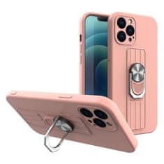HURTEL Ring Case szilikon tok iPhone 12 pinkhez