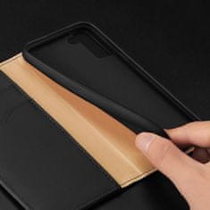 HURTEL Valódi bőr borítótok Samsung Galaxy S22 + fekete telefonhoz
