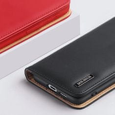HURTEL Valódi bőr borítótok Samsung Galaxy S22 + fekete telefonhoz