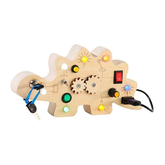 PrimePick Oktató didaktikus játék gyermekeknek, tanulás és játék LED világítással, finommotoros készségek fejlesztése,hordozható és biztonságos használat zárt vagy nyitott terekben, dinoszaurusz forma,SwitchToy
