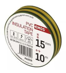PremiumCord Emos PVC szigetelőszalag 15/10 zöld/sárga