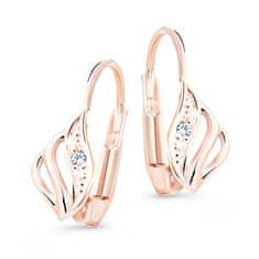 Cutie Jewellery Luxus rózsaszín arany fülbevaló csillogó cirkónium kövekkel Z8024-55-10-X-L4