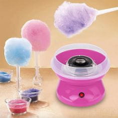 PrimePick A cukorvatta készítő készülék pálcikákkal, rózsaszín cukorvatta gép, hordozható, születésnapi ünneplésekre és gyermekpartikra alkalmas, remek ajándék, garantáltan bolyhos cukorvatta, CandyMaker