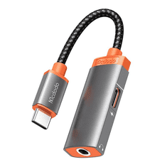 Mcdodo USB-C - mini jack 3.5mm + USB-C adapter fekete (CA-0500) (CA-0500)