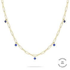 Tamaris Luxus aranyozott nyaklánc kék cirkónium kövekkel TJ-0540-N-45