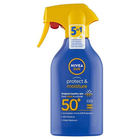 Nivea Hidratáló fényvédő spray adagolóval SPF 50+ Sun (Protect & Moisture Spray) 270 ml
