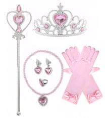 EXCELLENT Szivárvány hercegnő köpeny - rózsaszín ékszer készlet