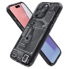 Spigen Ultra Hybrid MagFit Apple iPhone 15 Pro Max Ütésálló Szilikon Tok - Mintás/Fekete (ACS06582)