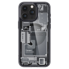 Spigen Ultra Hybrid MagFit Apple iPhone 15 Pro Max Ütésálló Szilikon Tok - Mintás/Fekete (ACS06582)