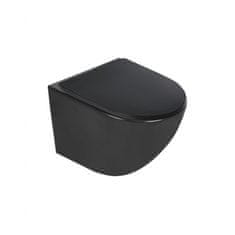 KERRA DELOSBLM-RIMLESS Delos BLM fali rimless WC soft-close ülőkével, fekete