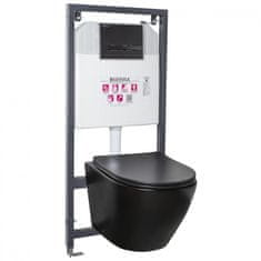 KERRA DELOS-BLM-ADRIATIC-BL-SET Delos BL Adriatic Black falba építhető WC tartály szett