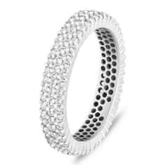 Brilio Silver Csillogó ezüst gyűrű átlátszó cirkónium kövekkel RI117W (Kerület 50 mm)