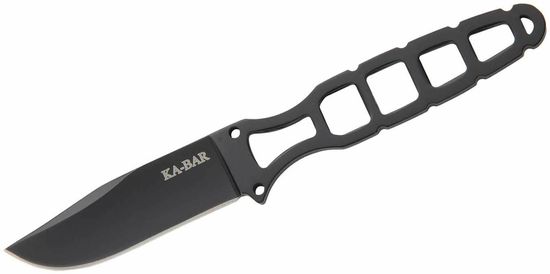KA-BAR® KB-1118BP SKELETON kis taktikai kés 6,4 cm, fekete, teljesen acél, műanyag ház