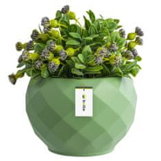 botle Kerámia virágcserép, zöld színű 13,5 cm H12,5 cm matt
