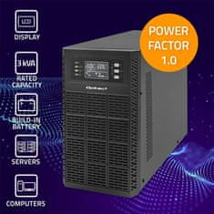Qoltec UPS | 3kVA | 3000W | Power Factor 1.0 | LCD | EPO | USB | On-line