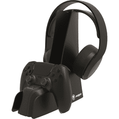 Snakebyte Charge & Headset Stand 5, PlayStation 5, LED, Dual Charge, Fekete, Kontroller töltő és headset állvány