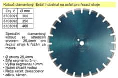 Extol Industrial Extol Ipari gyémánt fűrészlap 400 mm-es szegmens aszfalthoz vágógépekhez