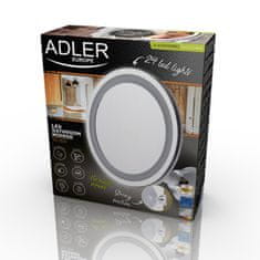 WOWO Adler AD 2168 LED nagyítós fürdőszobai sminktükör 360 fokban forgatható tapadókoronggal