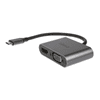 USB-C apa - DisplayPort +HDMIAdapter átalakító kábel (AK-CBCA23-18BK) (AK-CBCA23-18BK)