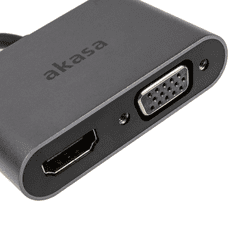 Akasa USB-C apa - DisplayPort +HDMIAdapter átalakító kábel (AK-CBCA23-18BK) (AK-CBCA23-18BK)