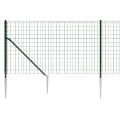 Vidaxl zöld dróthálós kerítés cövekekkel 0,8x25 m 154104