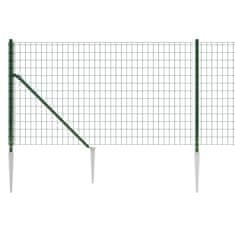 Vidaxl zöld dróthálós kerítés cövekekkel 1,1x25 m 154106