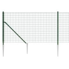 Vidaxl zöld dróthálós kerítés cövekekkel 1,1x10 m 154098