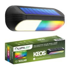 LUMILED Napelemes kerti lámpa LED fali lámpa KEOS 3000K + RGB