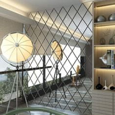 Netscroll 32 öntapadós falra ragasztható tükör matrica, gyémánt alakú falimatricák, amelyek felvilágosítják és feldobják minden helyiséget, DiamondMirror