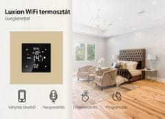 Luxion Wi-Fi Termosztát Elektromos Fűtéshez Üvegkerettel, Szürke