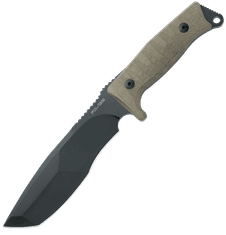 Fox Knives FOX kések FX-132 MGT Trapper kültéri kés 17 cm, fekete, zöld, Micarta, nylon hüvely