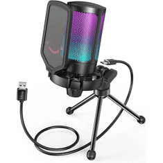 Fifine AmpliGame A6V RGB Mikrofon - Fekete (FA6VB)