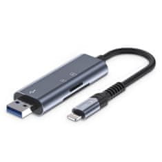 Tech-protect Ultraboost kártyaolvasó USB / Lightning / SD / Micro SD, szürke