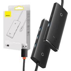 BASEUS 4 portos USB-C adapter fekete (WKQX080101) (WKQX080101)