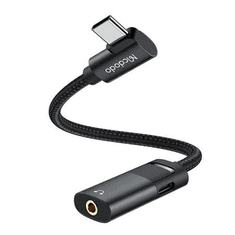Mcdodo USB-C - AUX 3.5mm jack + USB-C adapter fekete (CA-1880) (CA-1880)