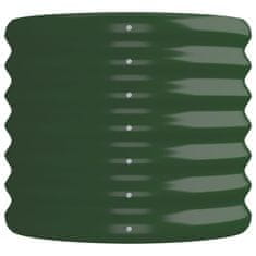 Vidaxl zöld porszórt acél kerti magaságyás 152x40x36 cm 318868