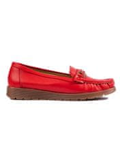 Amiatex Női mokaszin 107678 + Nőin zokni Gatta Calzino Strech, piros árnyalat, 40