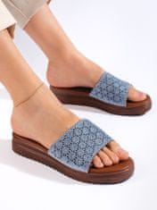 Amiatex Női papucs 107706 + Nőin zokni Gatta Calzino Strech, kék árnyalat, 38
