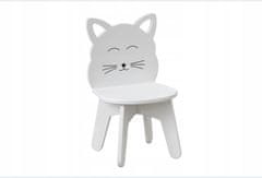 Olakids Gyermek asztal puff és gyermek szék macska , 2 db-os készlet