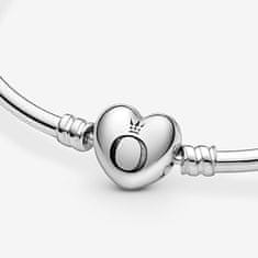 Pandora Merev karkötő szív csattal 596268 (Hossz 19 cm)