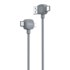 DUDAO 4az1-ben USB-A - 2xUSB-C - Lightning töltőkábel 1m szürke (L20S) (L20S)