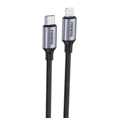 Foneng X95 USB-C - Lightning töltőkábel 1,2m fekete (X95 1.2m C-L) (X95 1.2m C-L)