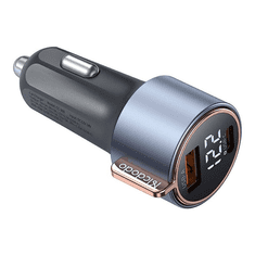 Mcdodo autós töltő USB-A + USB-C kijelzővel fekete (CC-5670) (CC-3690)